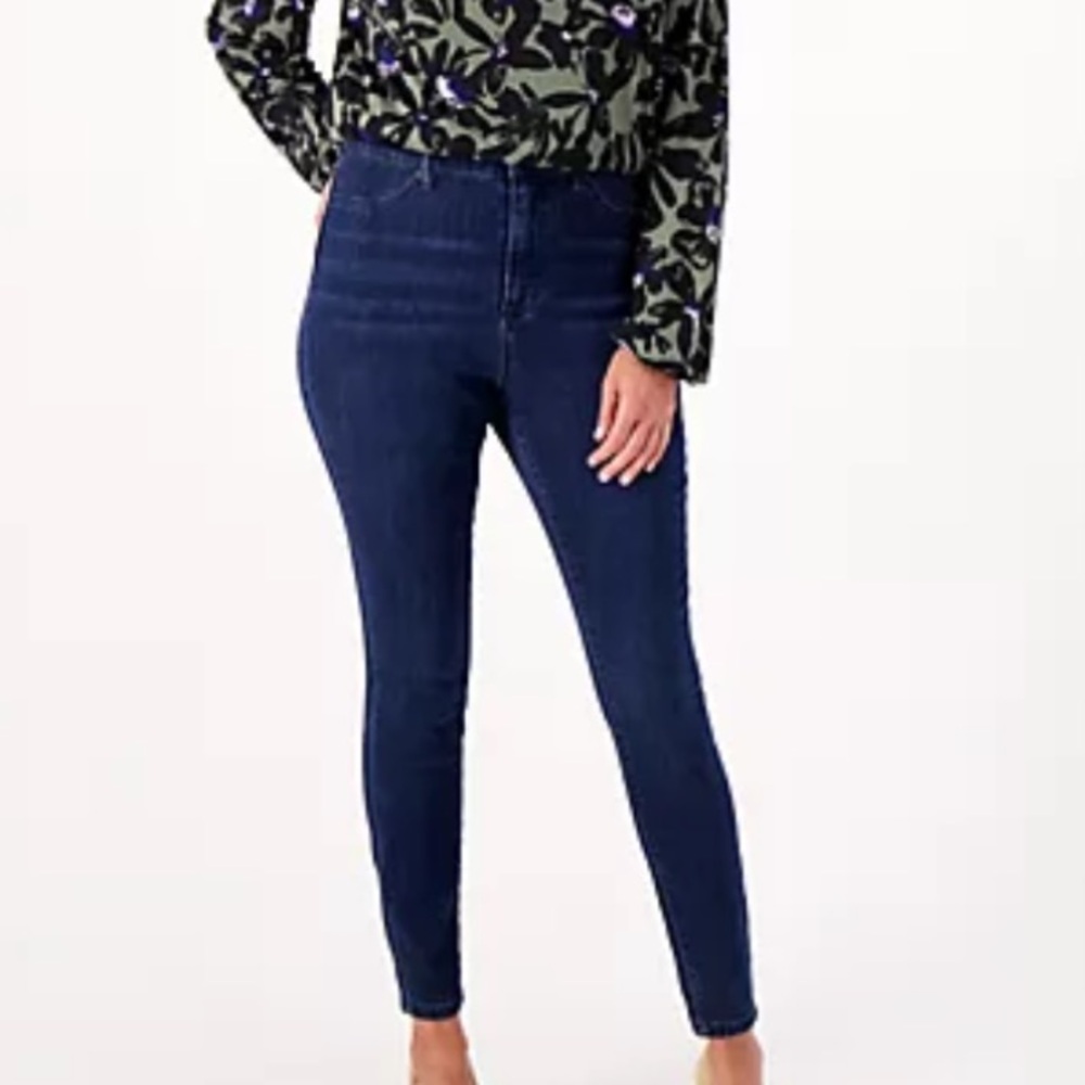 Girl With Curves Women Plus Sz 28WT Tall High Waisted Indigo Skinny Jean NWT